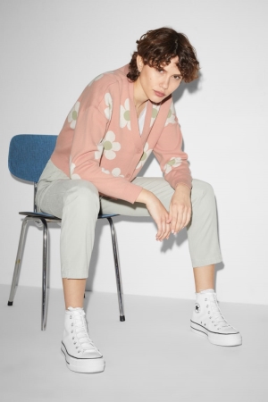 Cardigan C&A Clockhouse Floral ροζ | JRHGDY-715