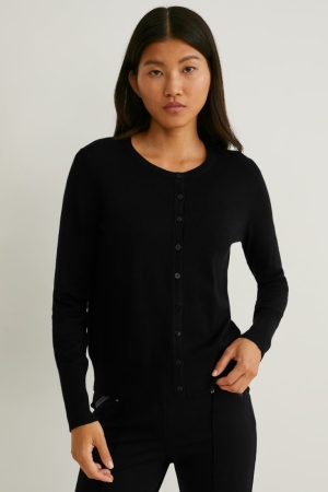Cardigan C&A Lenzing™ Ecovero™ μαυρα | JGMCVU-476