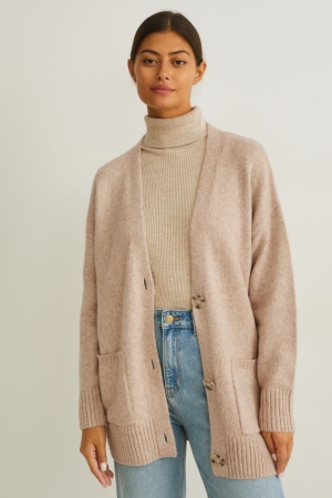 Cardigan C&A Recycled Μπεζ | TGEDJC-781