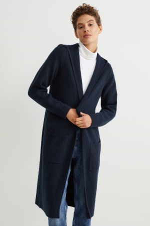 Cardigan C&A With Hood Recycled σκούρο μπλε | SEBKOD-453