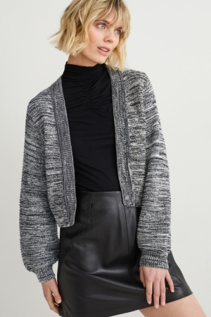 Cardigan C&A With Recycled Polyester μαυρα ασπρα | CAKNGP-704
