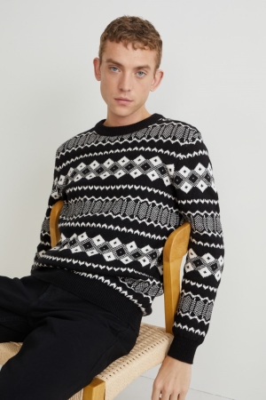 Jumpers C&A Recycled μαυρα ασπρα | DPQUJA-614