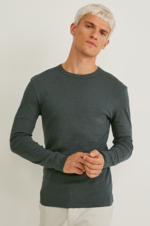 Αριστος C&A Long Sleeve Organic βαμβακερα σκούρο πρασινο | DLISHV-406
