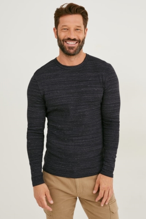 Αριστος C&A Long Sleeve Organic βαμβακερα μαυρα | UWYDAL-079