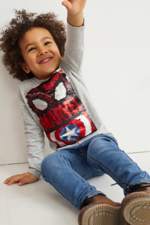 Αριστος C&A Marvel Long Sleeve ανοιχτο γκρι | WVLSJC-307