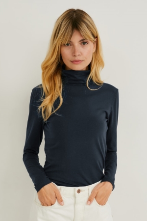 Αριστος C&A Multipack Of 2 Polo Neck Organic βαμβακερα σκούρο μπλε ασπρα | DLINTJ-539
