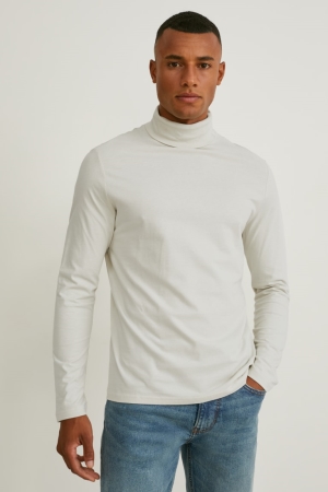 Αριστος C&A Polo Neck Organic βαμβακερα ασπρα | GXAOUM-635