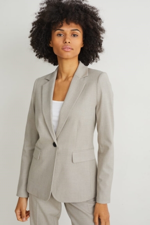 Μπλέιζερ C&A Business Fitted With Recycled Polyester ανοιχτο γκρι | MLAWOX-605