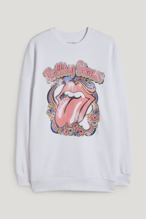Φούτερ C&A Clockhouse Rolling Stones ασπρα | PIZEHA-926