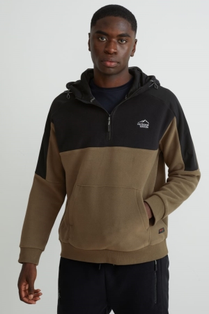 Φούτερ C&A Fleece Thermolite® Ecomade Recycled σκούρο καφε | UMJXES-241