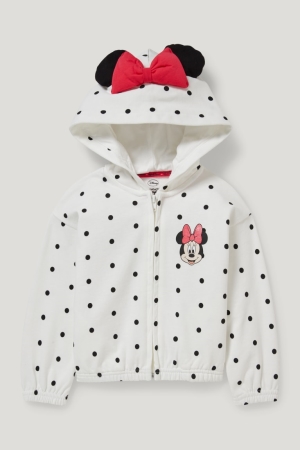 Φούτερ C&A Minnie Mouse Zip-through With Hood Polka Dot ασπρα | LEYDGK-417