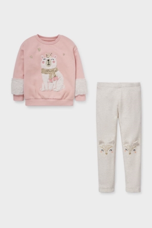 Φούτερ C&A Set And Thermal Leggings 2 Piece ροζ | EWQRNP-492