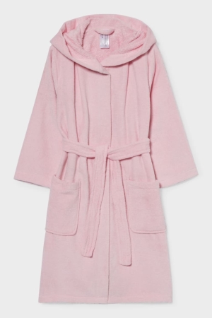 εσωρουχα C&A Bathrobe With Hood Organic βαμβακερα ροζ | VHRAXD-873