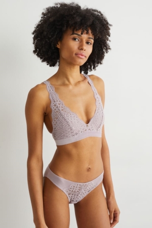 εσωρουχα C&A Bralette Με Επένδυση Lycra® ανοιχτο μωβ | POKSMX-160