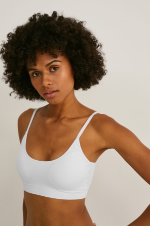 εσωρουχα C&A Crop Με Επένδυση Seamless- Lycra® ασπρα | MTUCJI-012