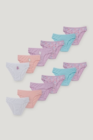 εσωρουχα C&A Multipack Of 12 Briefs Organic βαμβακερα ροζ τυρκουάζ | KIWMTR-851