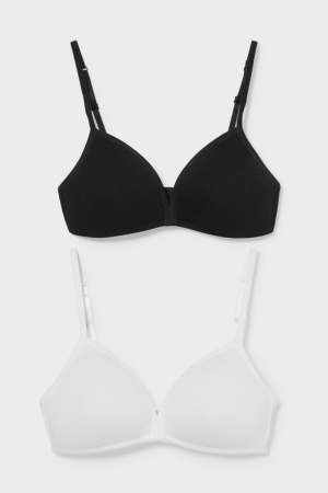 εσωρουχα C&A Multipack Of 2 Bra Organic βαμβακερα ασπρα | PKRUCM-604