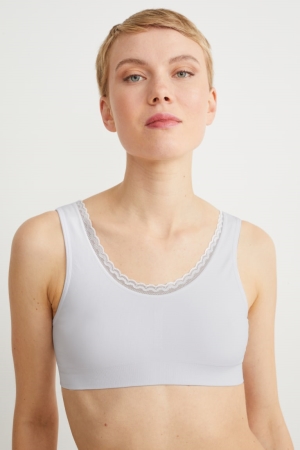 εσωρουχα C&A Multipack Of 2 Bralette Lycra® ασπρα | HAZMNY-268