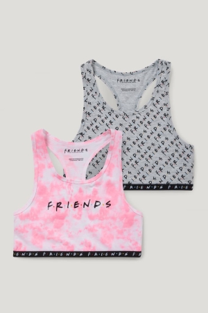 εσωρουχα C&A Multipack Of 2 Friends Crop Organic βαμβακερα ροζ | DFJCEO-730