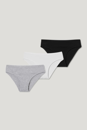 εσωρουχα C&A Multipack Of 3 Briefs Organic βαμβακερα ασπρα μαυρα | XUDJPS-023