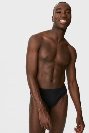 εσωρουχα C&A Multipack Of 3 Briefs Organic βαμβακερα μαυρα | XYFHWJ-962