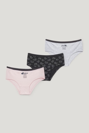 εσωρουχα C&A Multipack Of 3 Briefs Organic βαμβακερα ροζ | YSWLPG-708