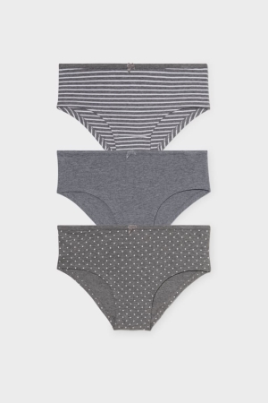 εσωρουχα C&A Multipack Of 3 Hipster Briefs Organic βαμβακερα γκρι | DXVCUH-265