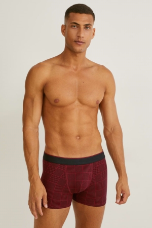 εσωρουχα C&A Multipack Of 5 Trunks Organic βαμβακερα Lycra® κοκκινα σκούρο μπλε | ZLMPUV-386
