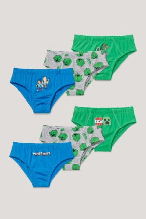 εσωρουχα C&A Multipack Of 6 Minecraft Briefs Organic βαμβακερα σκούρο πρασινο σκούρο μπλε | SAPBHM-470