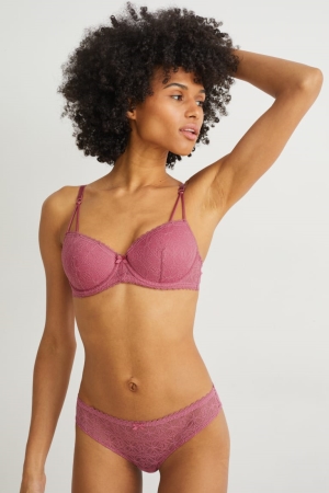 εσωρουχα C&A Underwire Bra Demi Με Επένδυση Lycra® ροζ | YFPWUQ-216