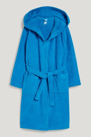 μαγιό C&A Terry Cloth Bathrobe With Hood Organic βαμβακερα Petrol | CGAHUD-257