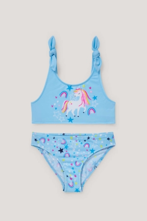 μαγιό C&A Unicorn Μπικίνι Lycra® Xtra Life™ 2 Piece ανοιχτο μπλε | DRMXON-054