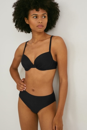 μαγιό C&A Μπικίνι Bottoms Mid-rise Lycra® Xtra Life™ μαυρα | BXRSMZ-482