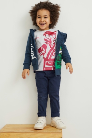 μπλουζακια C&A Lego Ninjago Set Zip-through, Long Sleeve And Sleeve σκούρο μπλε | FWVLCJ-075