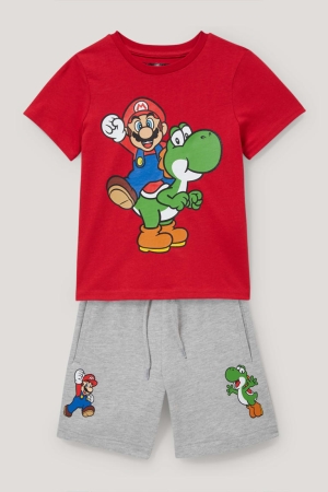 μπλουζακια C&A Super Mario Set Sleeve And Sweat 2 Piece κοκκινα | LJFYXV-012