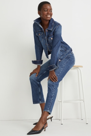 μπουφαν C&A Denim Lycra® With Recycled βαμβακερα μπλε | YHFMPI-673