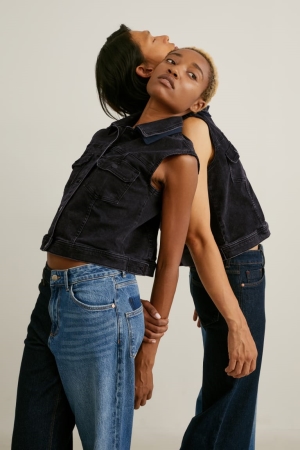 μπουφαν C&A E.L.V. Denim Denim WaistGenderneutral μπλε σκούρο γκρι | DHJINV-782
