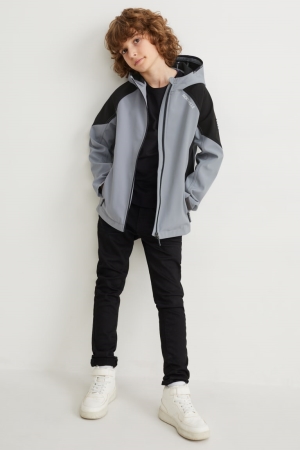μπουφαν C&A Softshell With Hood γκρι μαυρα | NBKRJG-035