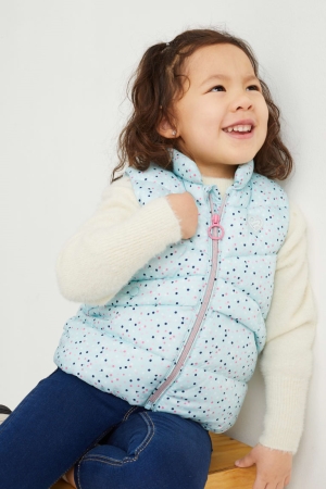 μπουφαν C&A Καπιτονέ Gilet Polka Dot ανοιχτο μπλε | VINXUQ-295