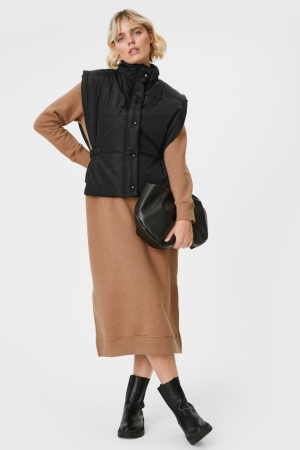 μπουφαν C&A Καπιτονέ Gilet Recycled μαυρα | QPOXZD-368