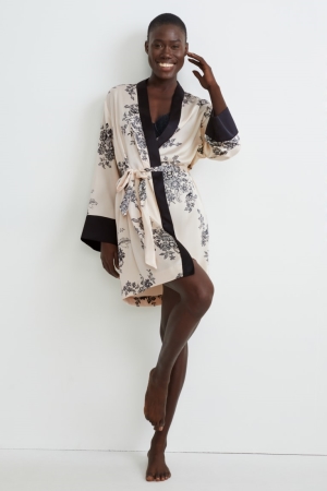 νυχτικά C&A ing Gown Floral μαυρα Μπεζ | PLSODN-193