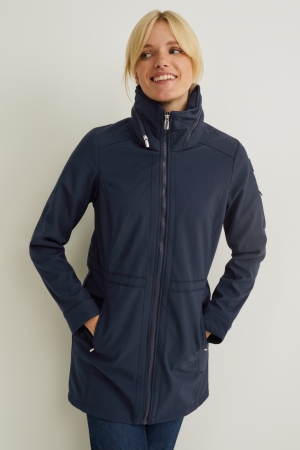 παλτό C&A Softshell With Hood Bionic-finish®eco Recycled σκούρο μπλε | SYJFGK-485