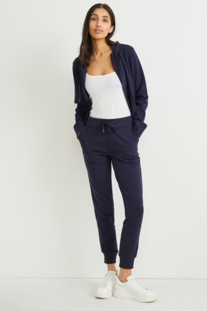 παντελόνι C&A Basic Joggers Organic βαμβακερα σκούρο μπλε | KZXLMA-681