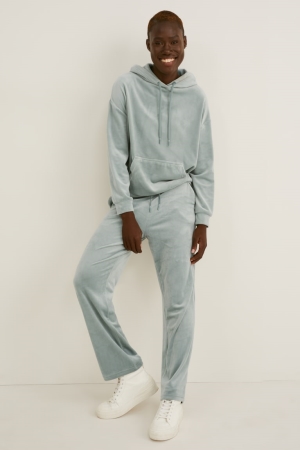 παντελόνι C&A Basic Joggers μεντα πρασινο | DYFXJK-158