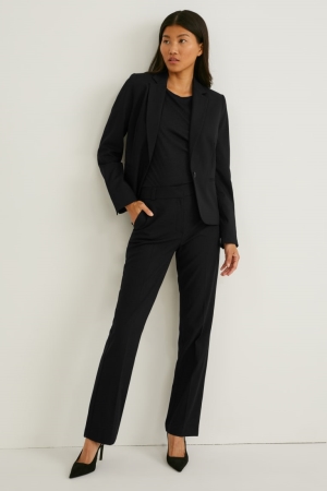 παντελόνι C&A Business Mid-rise waist Ευθεία Fit μαυρα | EWJQYL-316