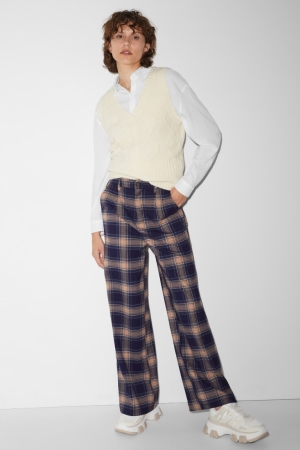 παντελόνι C&A Clockhouse Cloth High waist φαρδια Leg Recycled μπλε | SGVFQO-329