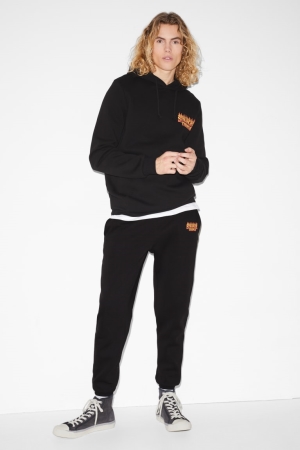 παντελόνι C&A Clockhouse Joggers Stranger Things μαυρα | YANERO-275