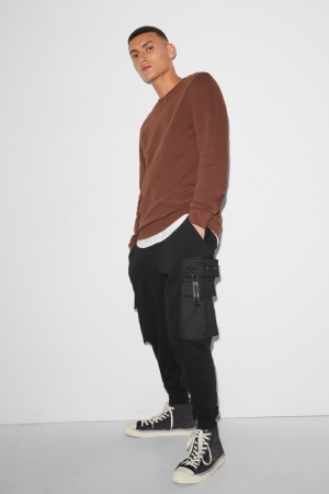 παντελόνι C&A Clockhouse Joggers μαυρα | MOIBQJ-406