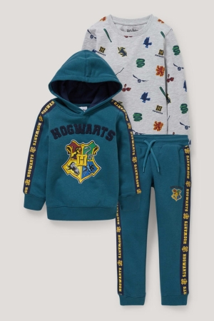 παντελόνι C&A Harry Potter Set, Long Sleeve And Joggers σκούρο τυρκουάζ | UATWXZ-812