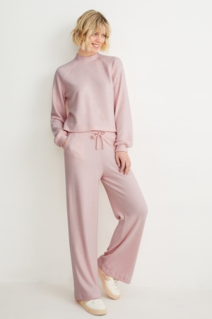 παντελόνι C&A Jersey Loose Fit With Lenzing™ Ecovero™ ροζ | JMWGKL-518